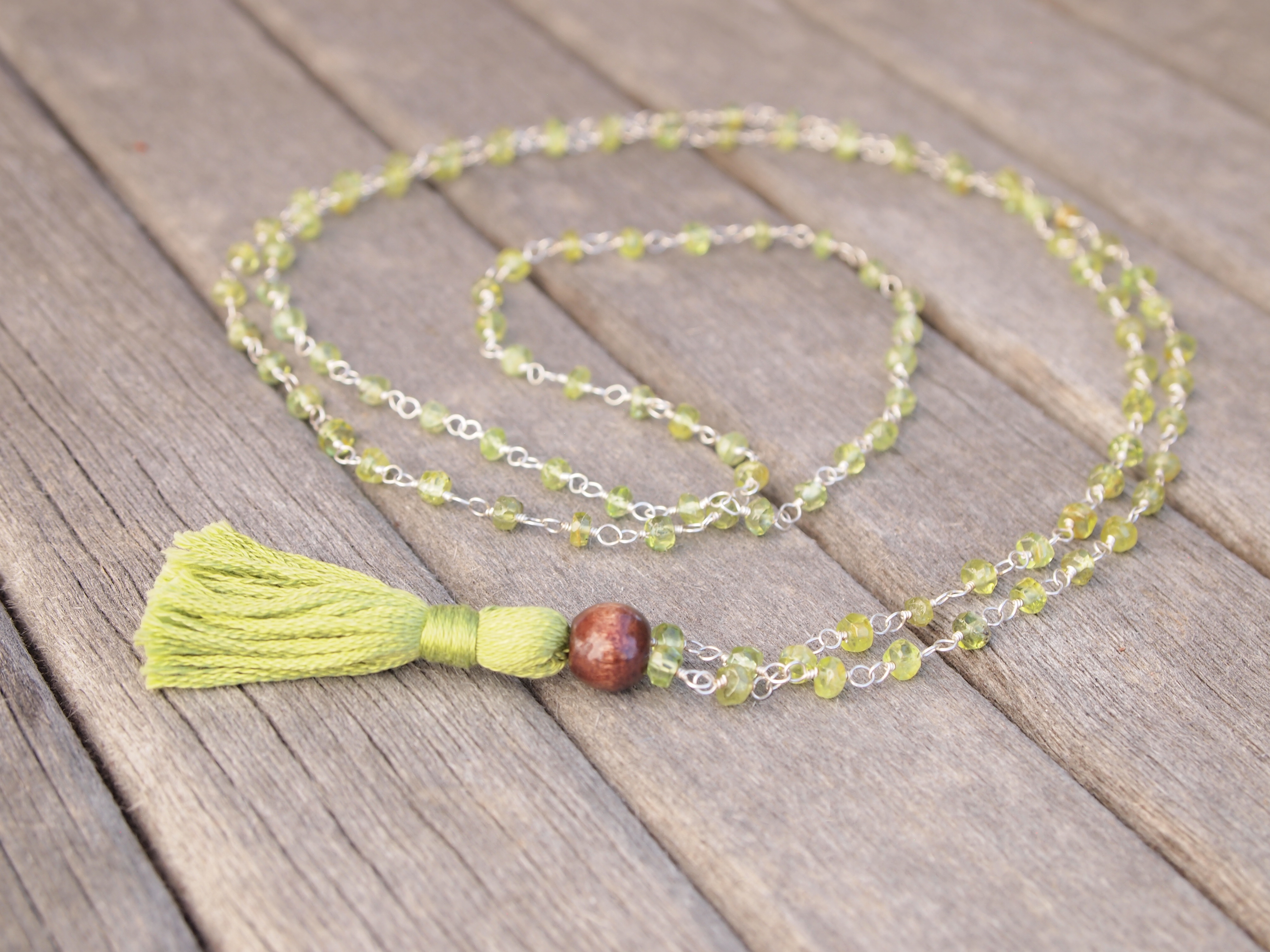 Peridot & Wood Sacred Mala