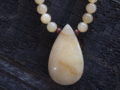 Yellow Jade & Shell Beaded Necklace