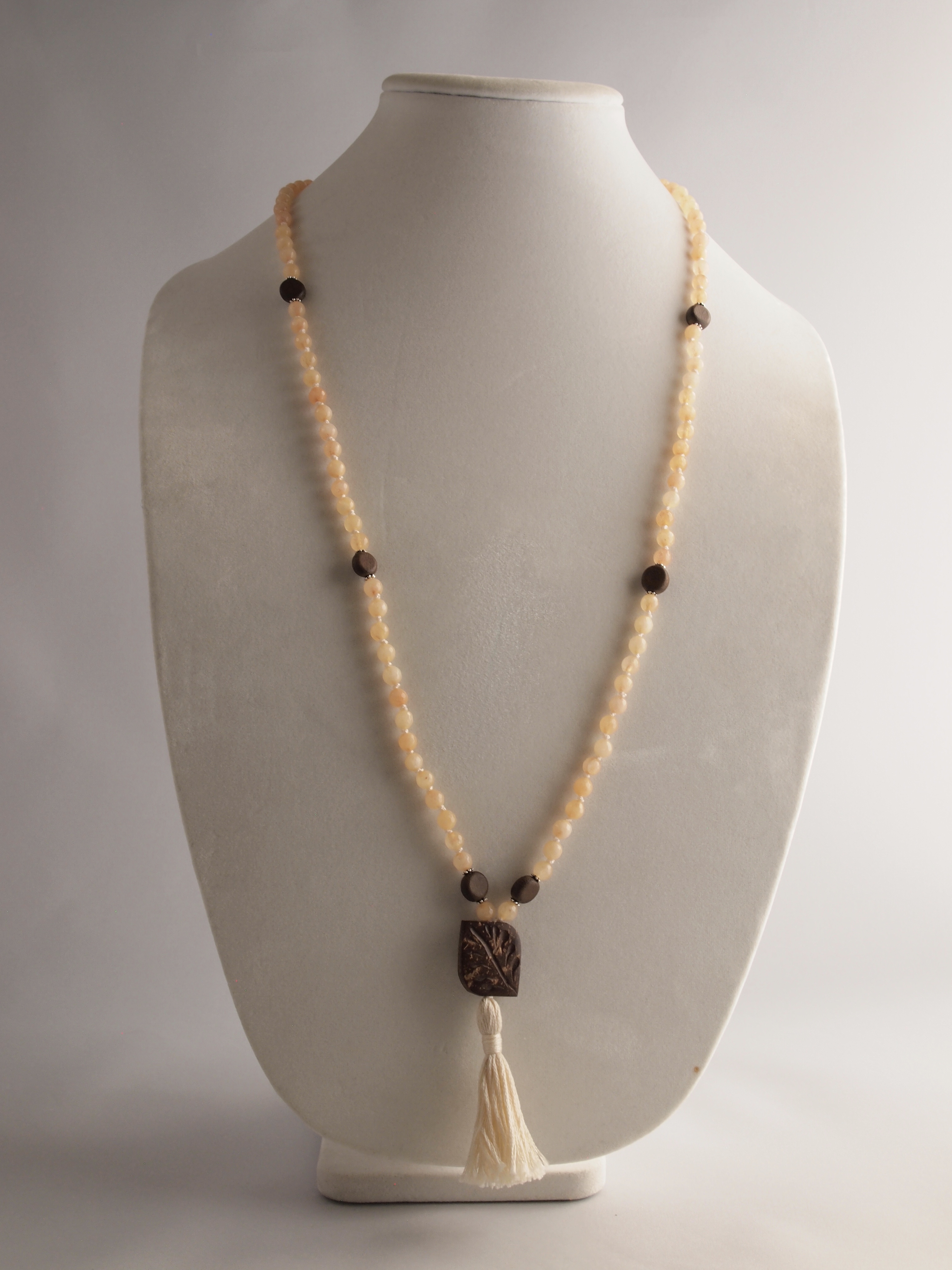 Yellow Jade & Wood Sacred Mala - Image 4
