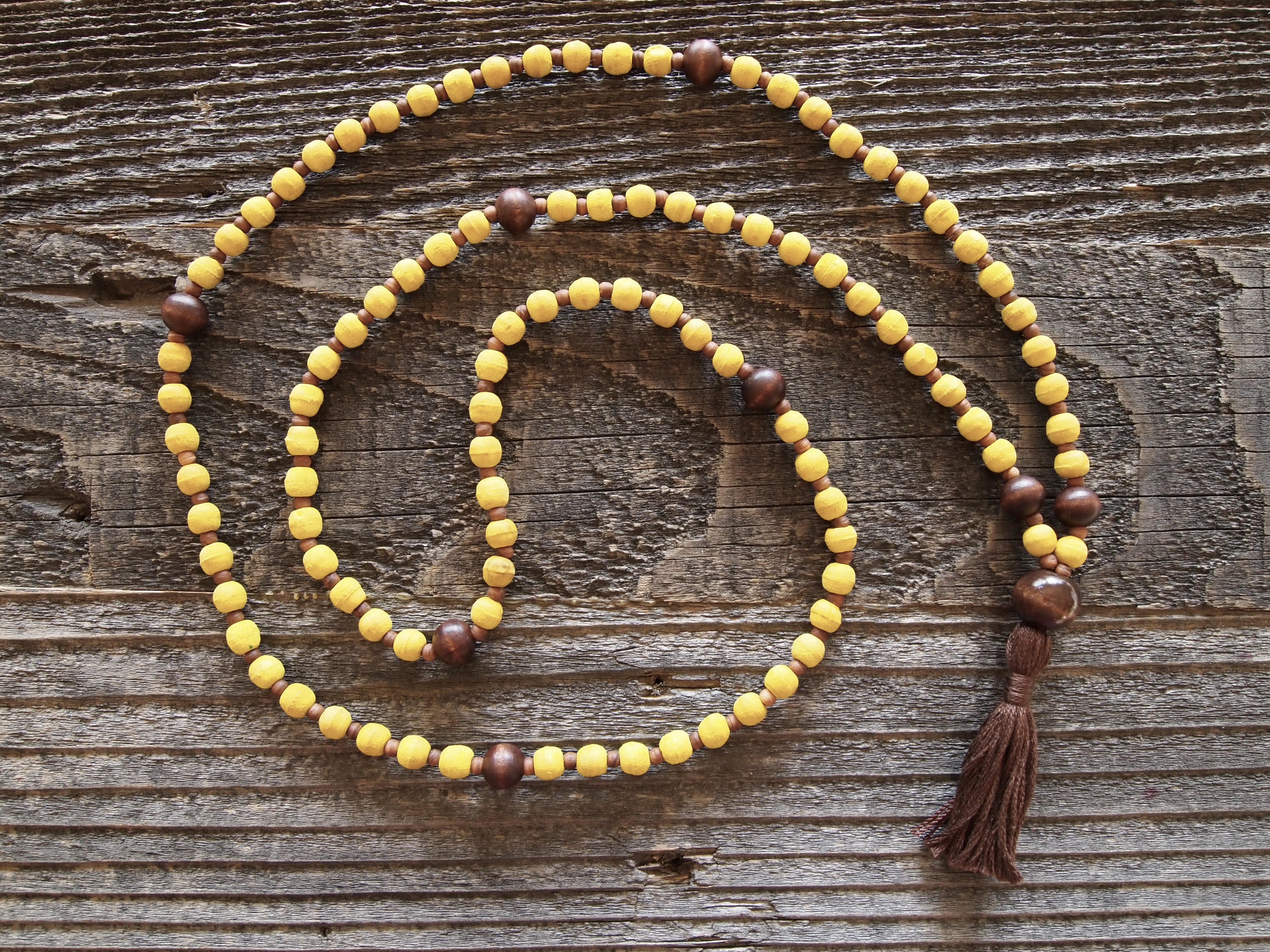 Yellow Wood Sacred Mala