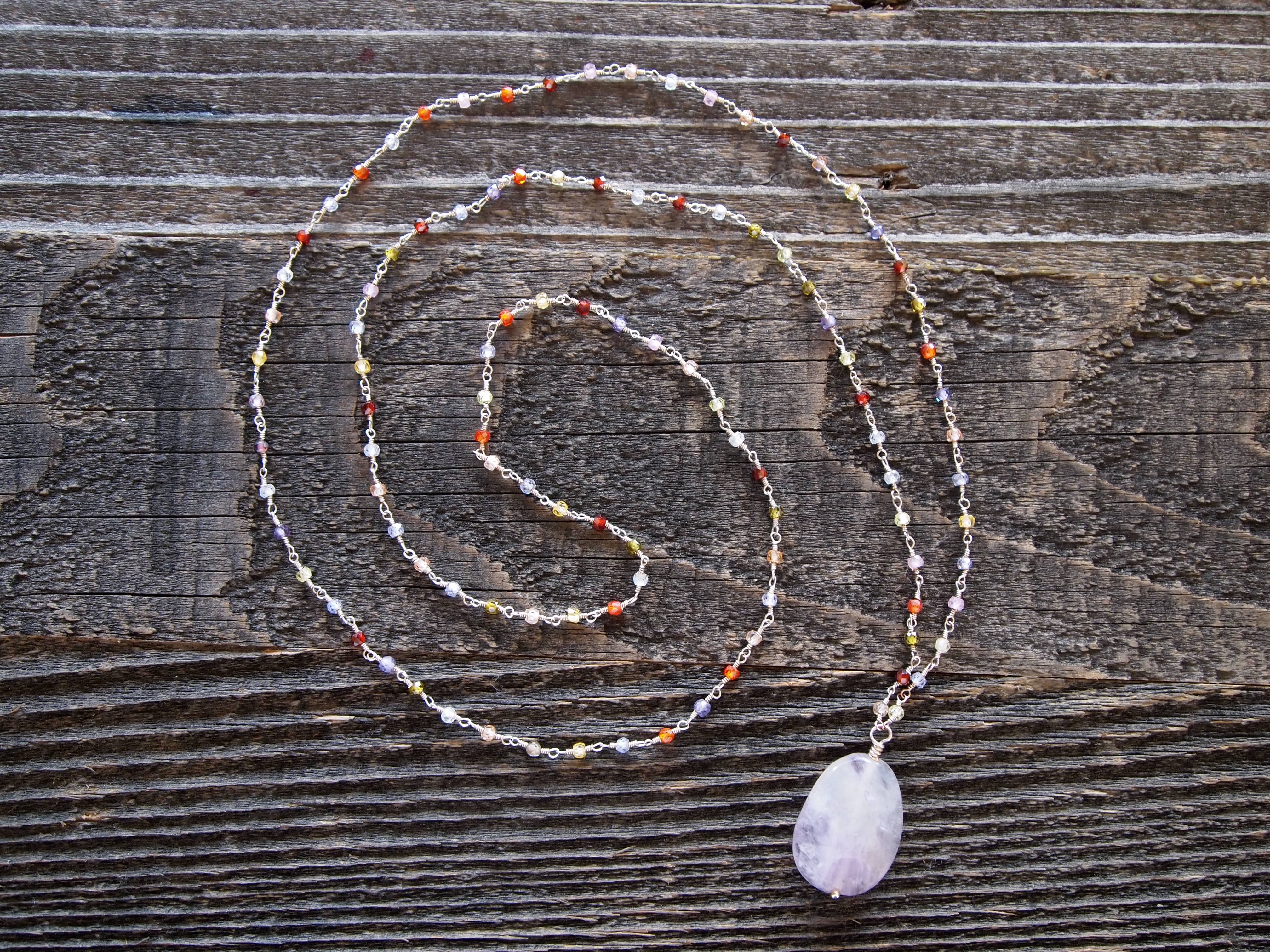 Multi-Colored Quartz & Amethyst Sacred Mala - Image 4