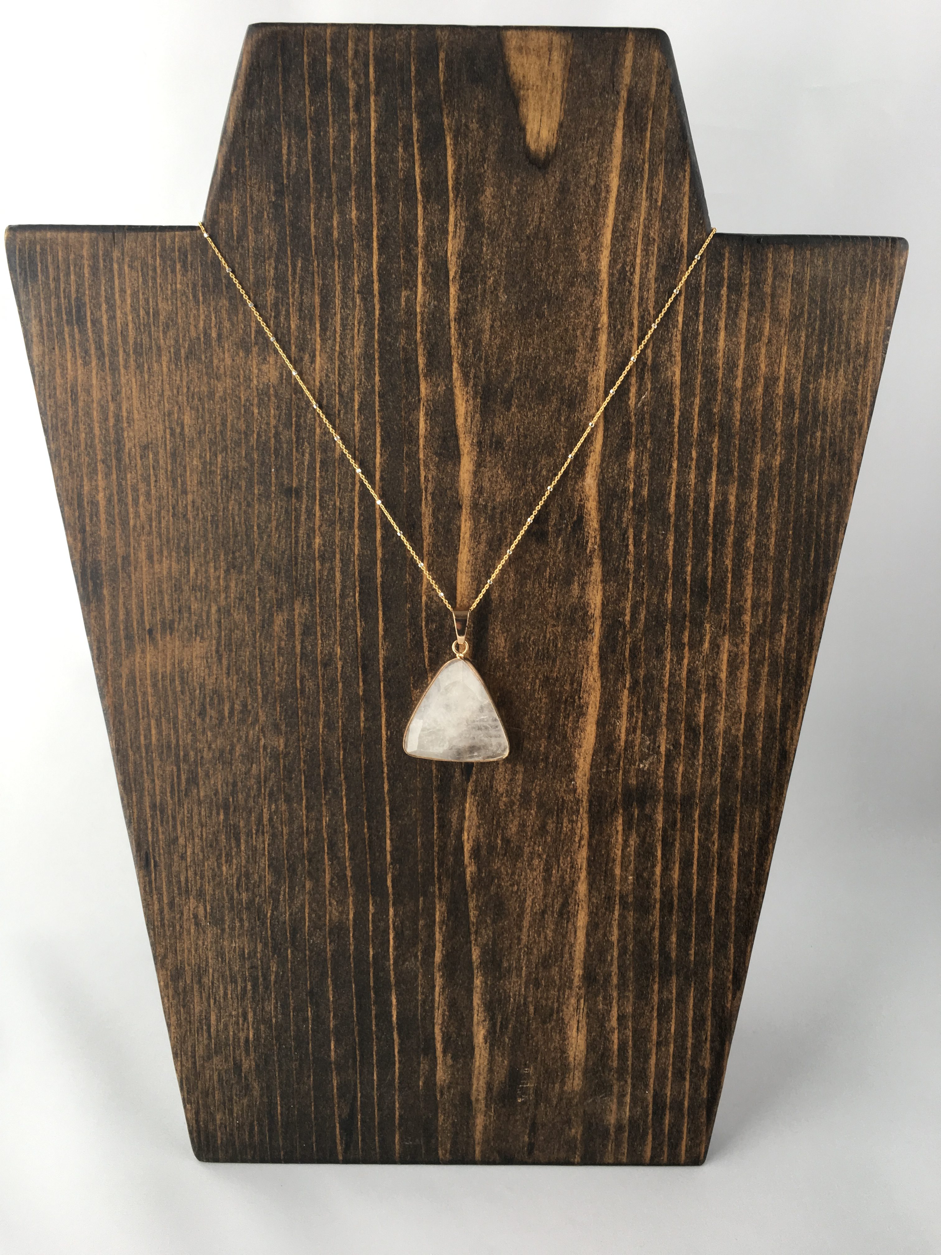 Quartz Triangle Pendant Necklace - Image 2