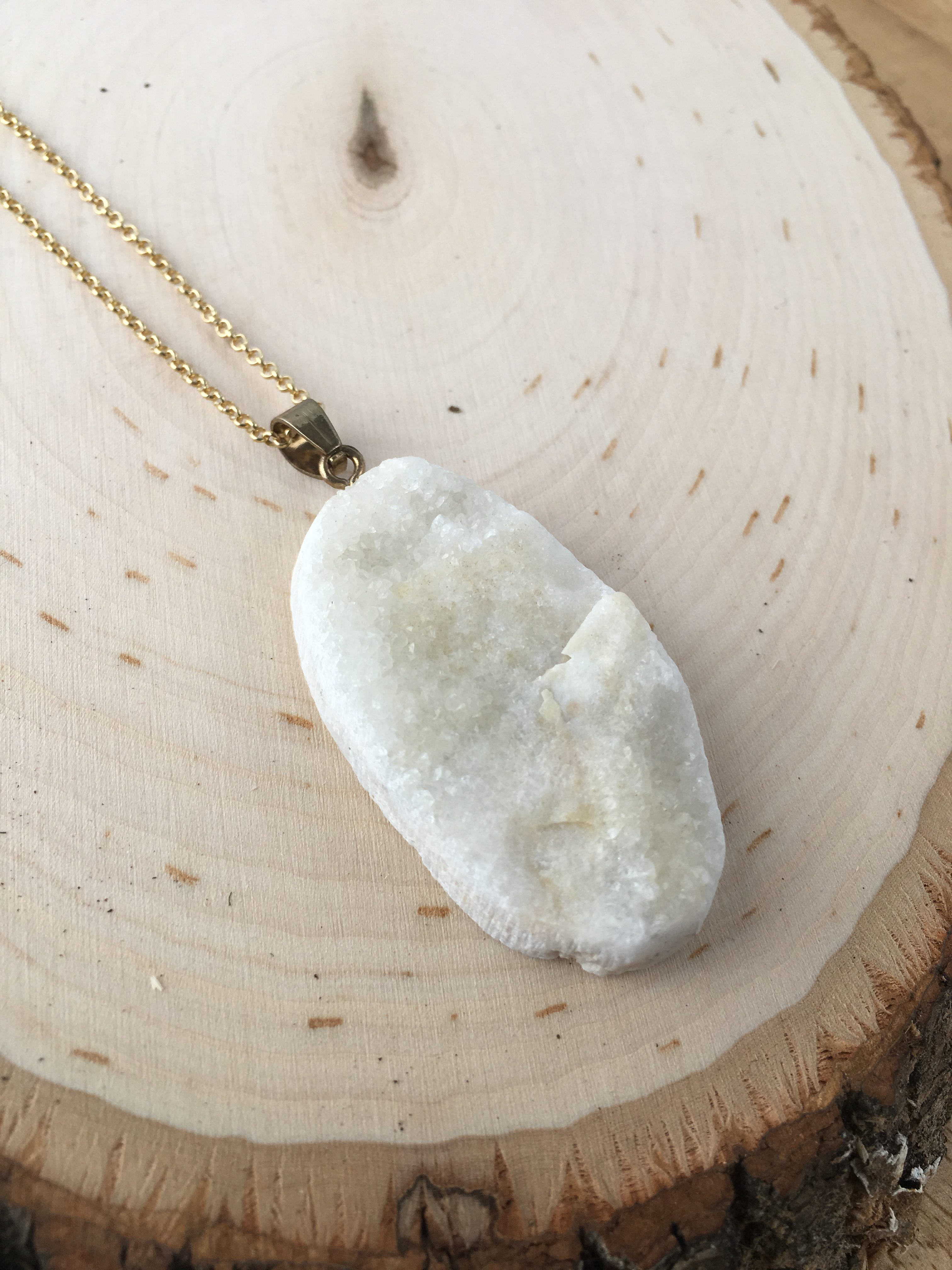 Druzy Quartz Pendant Necklace - Image 4