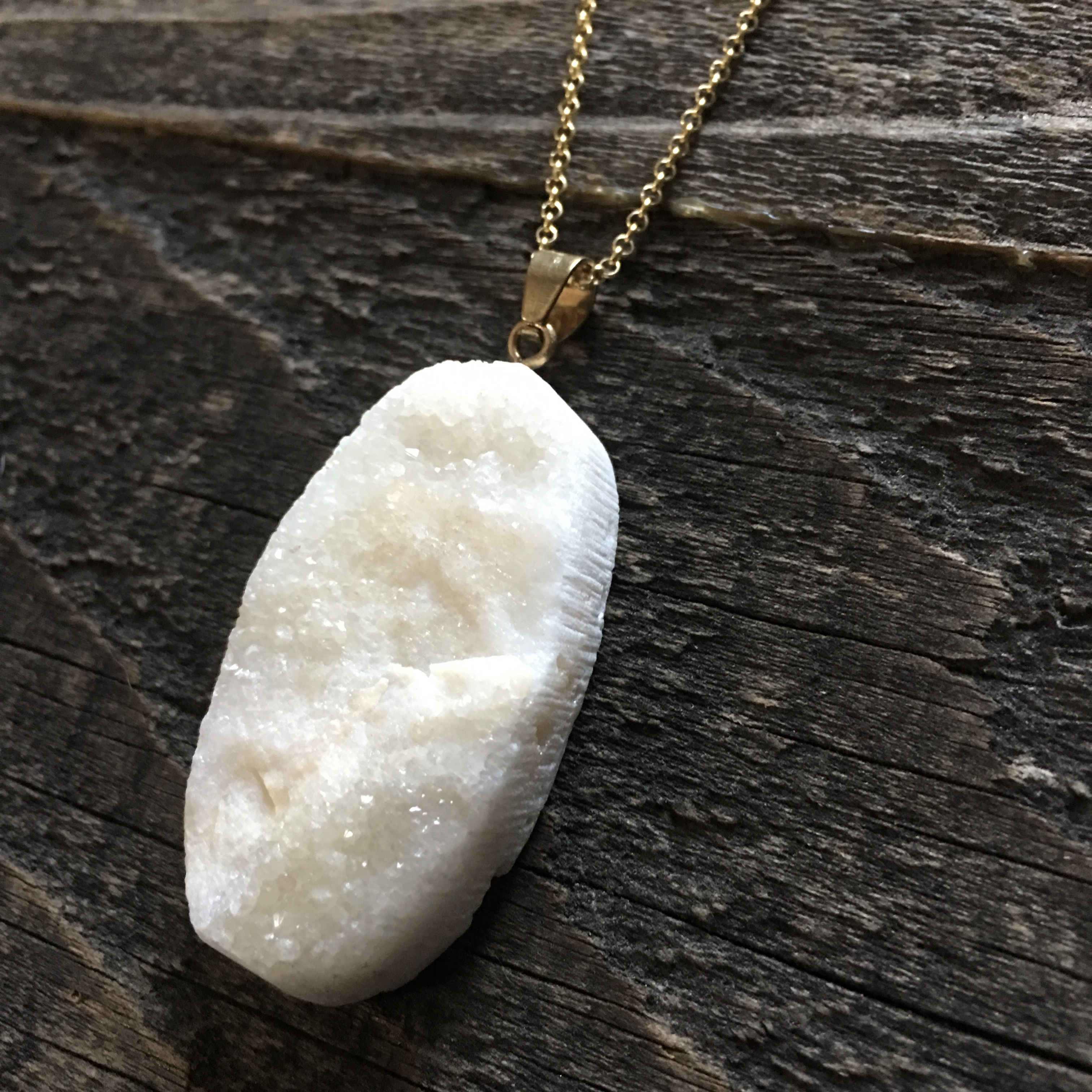 Druzy Quartz Pendant Necklace - Image 2