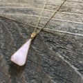 Pink Quartz Triangle Pendant Necklace